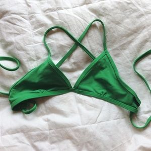 Jolyn bikini top, cross back, green